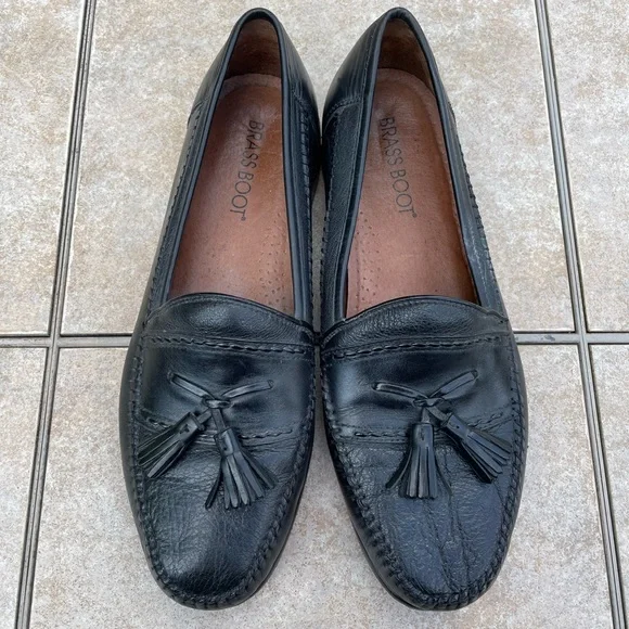 Brassboot Mens Black Tassel Woven Slip On Dress Loafers Size 9 Brass Boot | Shoes | Brass Boot Mens Tassel Loafers | Poshmark main image 3